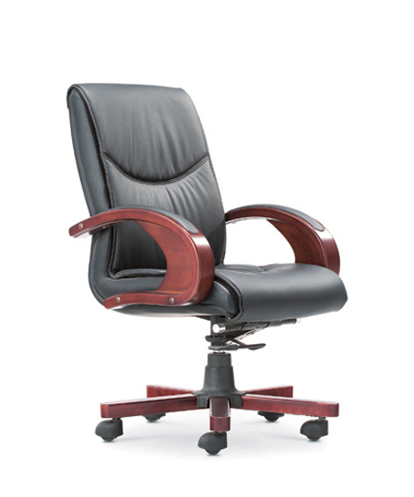 办公椅|传统真皮中班椅|办公家具|真皮中班椅|经典中班椅|经理椅|中背椅|主管椅|会议椅|办公转椅 CG-JDZBY-08